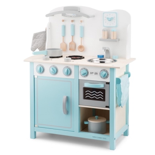 Neu Classic Toys Kitchenette Bon Appetit Blau mit Weiß